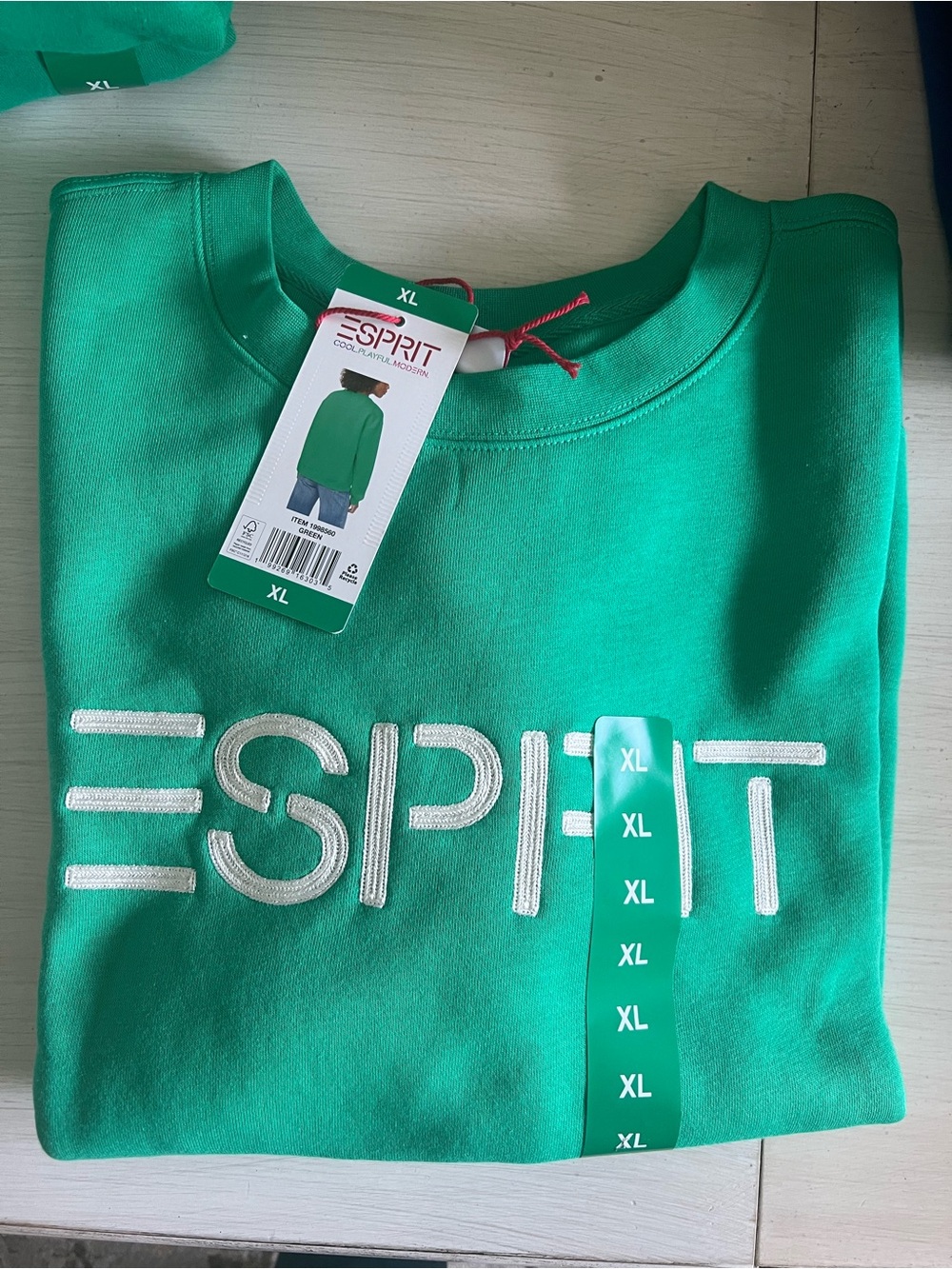Esprit Emerald Green Logo Crewneck Sweatshirt